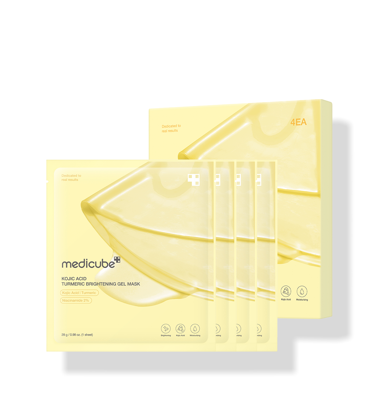 medicube Kojic Acid Turmeric Brightening Gel Mask 28g 4ea brightening face mask