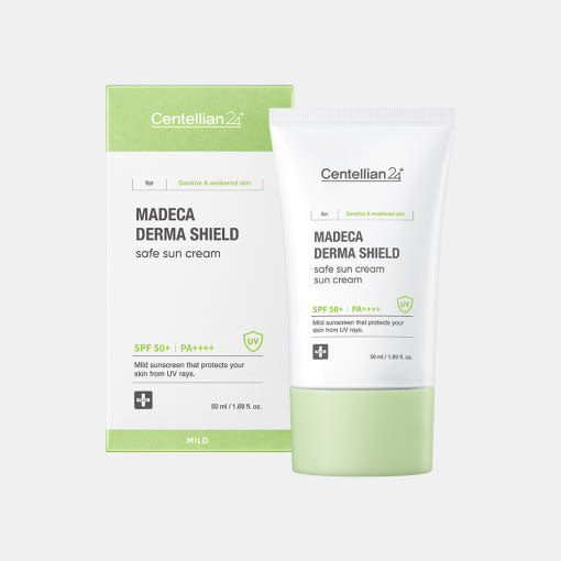 Centella asiatica SPF50+ sun cream soothes sensitive skin without white cast