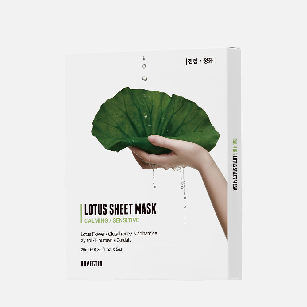 ROVECTIN Lotus Water Calming Sheet Mask 25ml x 10 Korean skincare